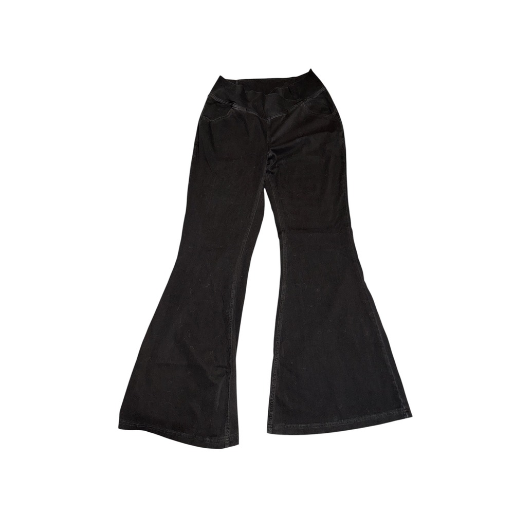 Halara Women Black Flare Leg Bell Bottom Pull On Pants Large Regular